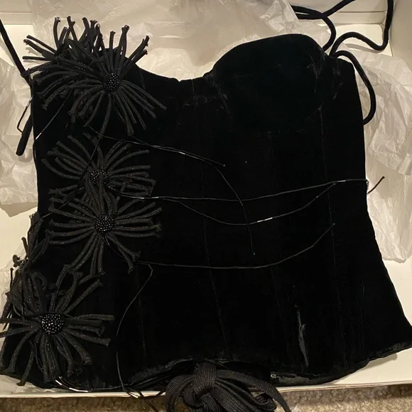 Dahlia Velvet Corset With Mini Rose Skirt. - Picture 3 of 7